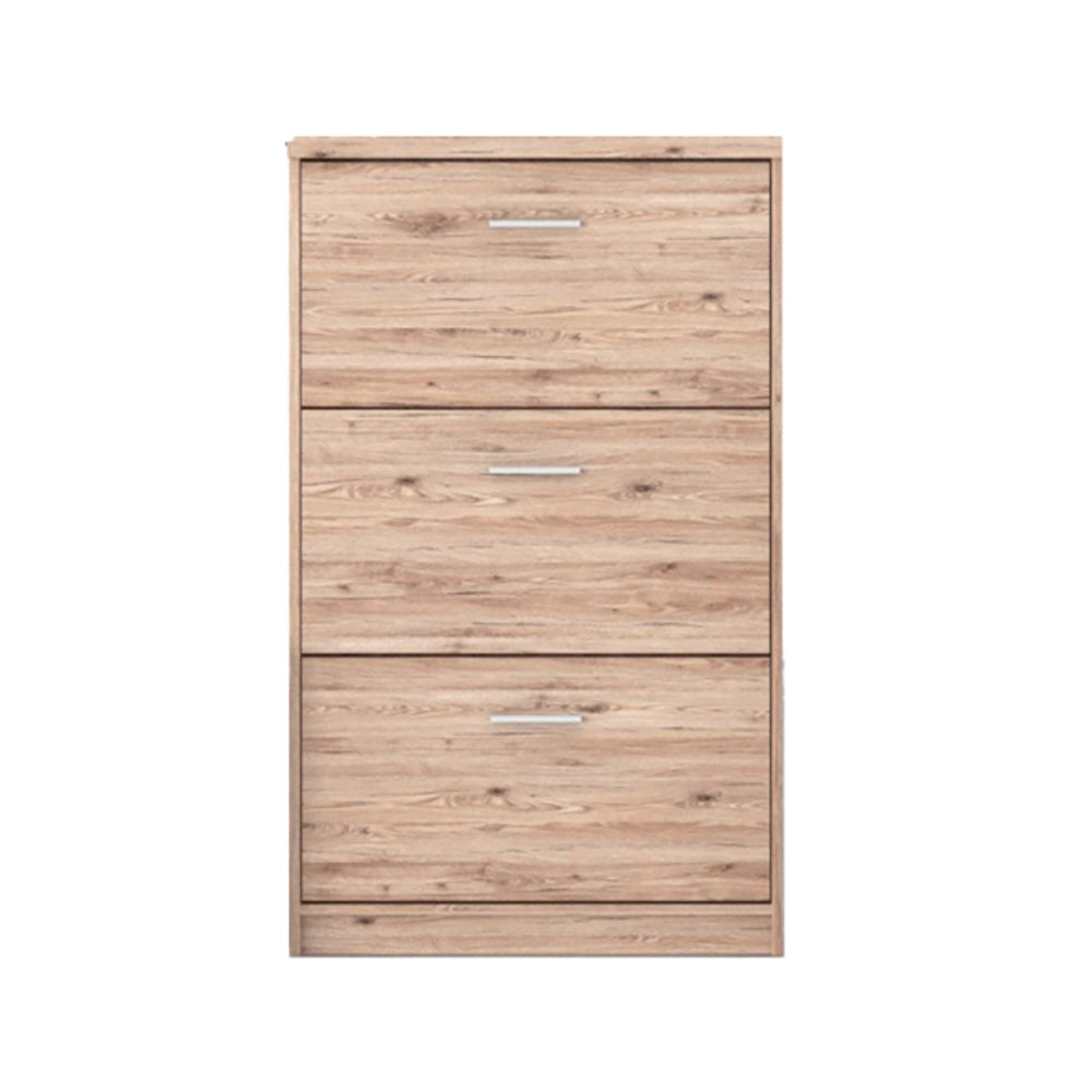 Schuhkipper 3 Klappen Eichenfarbe 69,5x120H cm - Nepo