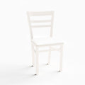 Set 2 sedie in legno colore bianco opaco con seduta rivestita