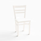 Set 2 sedie in legno colore bianco opaco con seduta rivestita