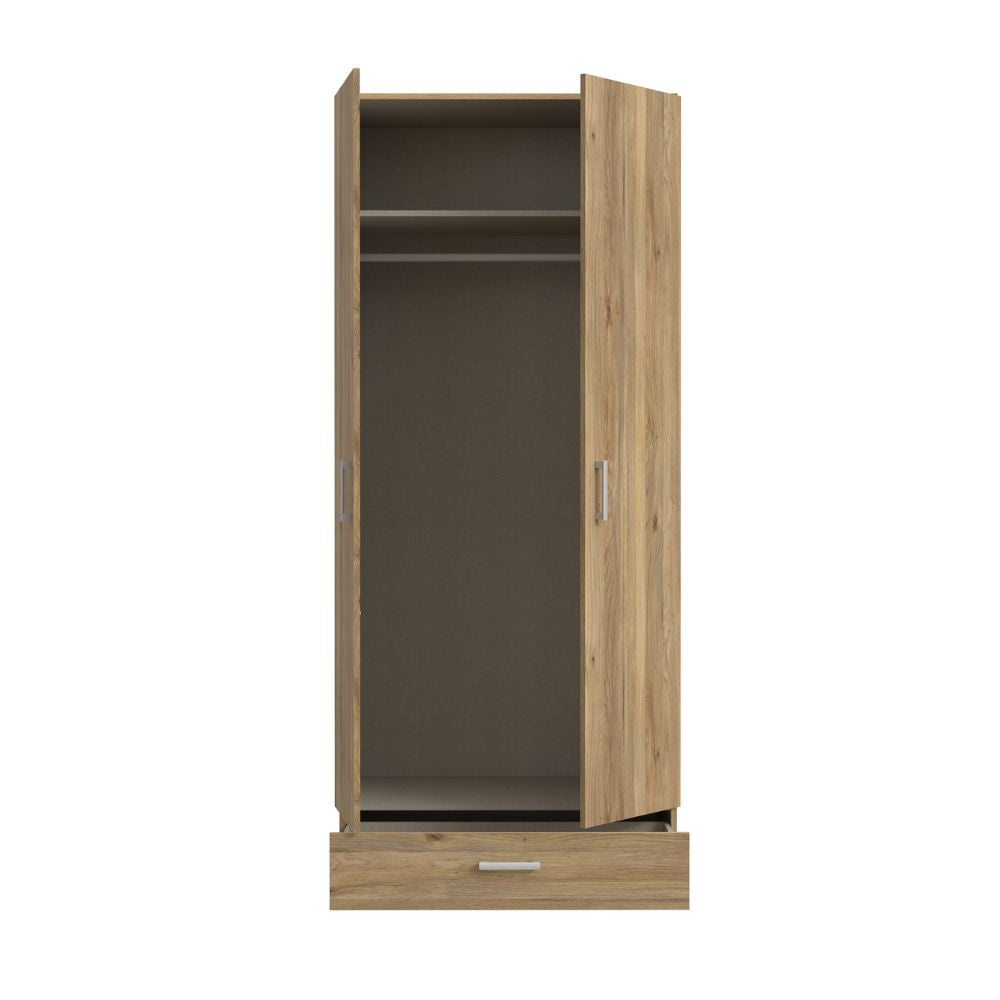 Armadio 2 ante 1 cassetto colore rovere 89x54x210.5H Arcadia