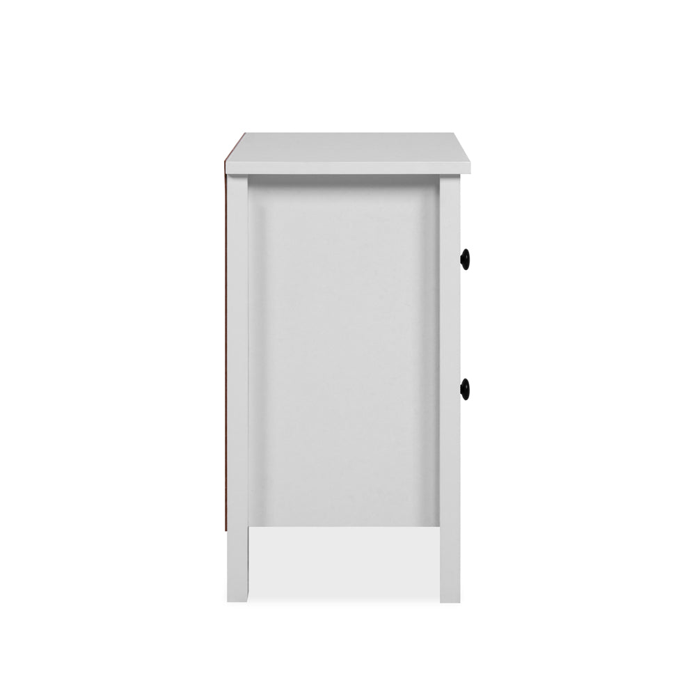 Comodino con 2 cassetti colore bianco 39x30x54H Karlstad61A
