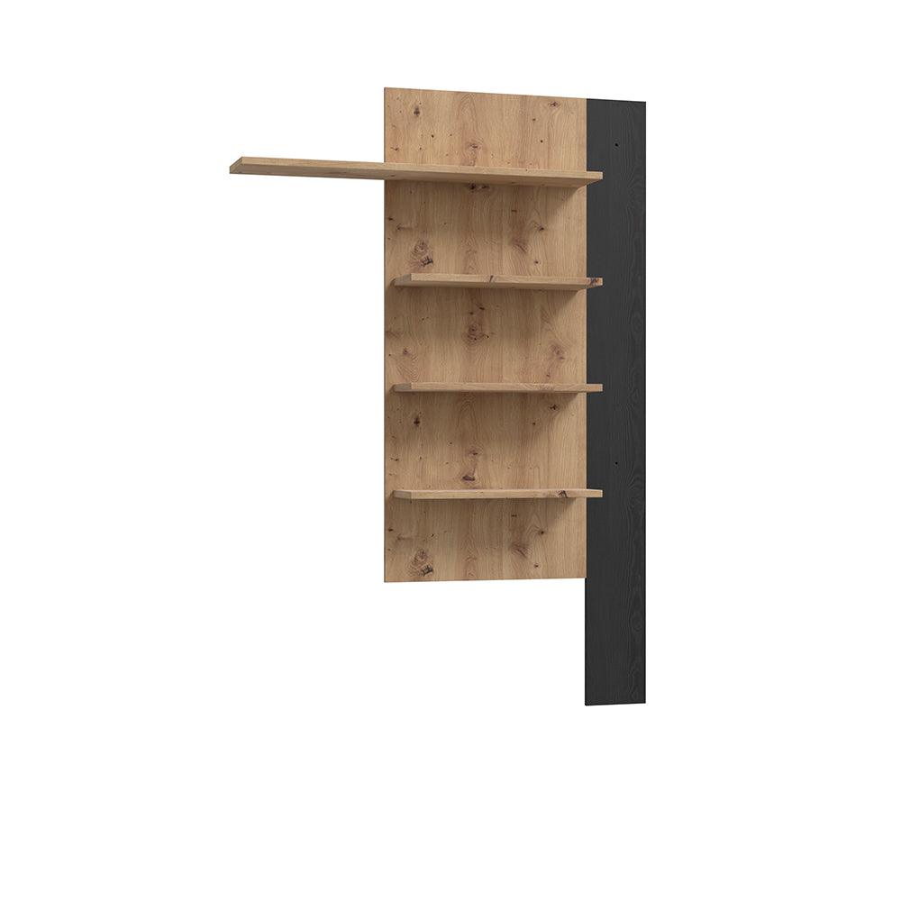 Parete Attrezzata con porta Tv e libreria rovere e nero Core Piccolo