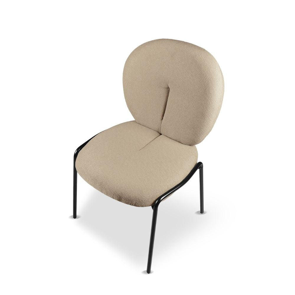 Lot de 2 chaises de salle à manger revêtues de tissu beige 53x94h cm - Sirio