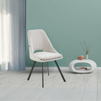 Lot de 2 chaises Blauss en tissu écru avec coussin rembourré