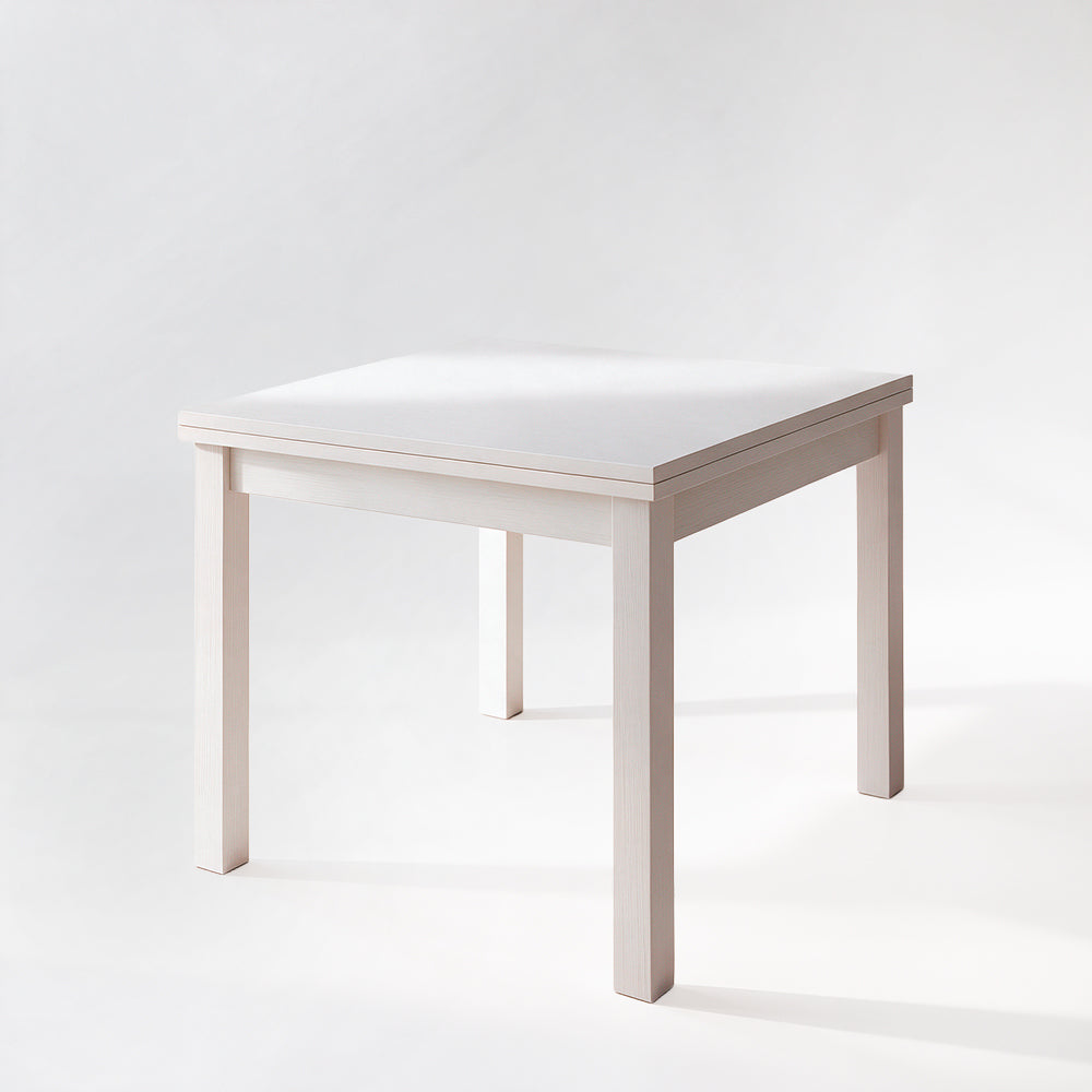 Tavolo quadrato raddoppiabile colore bianco frassinato 90x90 cm - Firenze