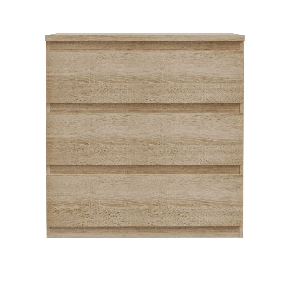 Cassettiera 3 cassetti colore rovere 77.2x42.2x80H Morgan