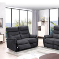 Divano 2 posti con 2 recliner elettrici colore grigio scuro - Brienz