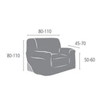 Housse de fauteuil élastique grise 80/110 cm Troya