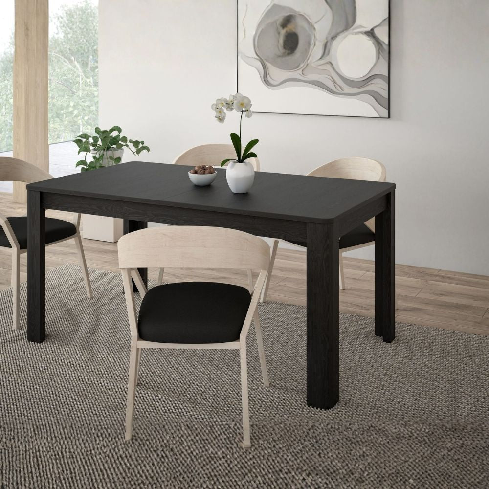 Tavolo rettangolare allungabile 160/206 cm con allunga centrale colore nero Mono