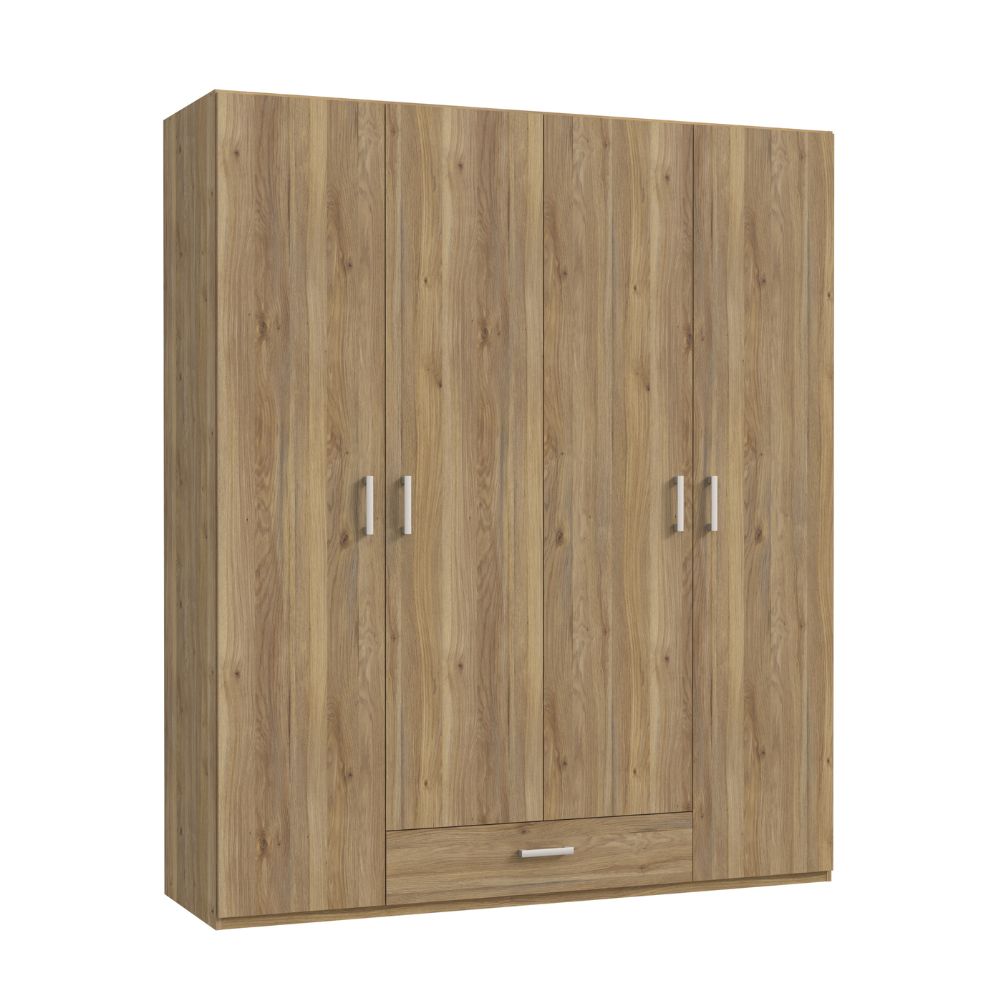 Armadio 4 ante 1 cassetto colore rovere 177.5x54x210.5H Arcadia