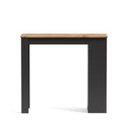 Tavolo snack alto antracite e rovere con 3 ripiani laterali 115x50x103H Kivo