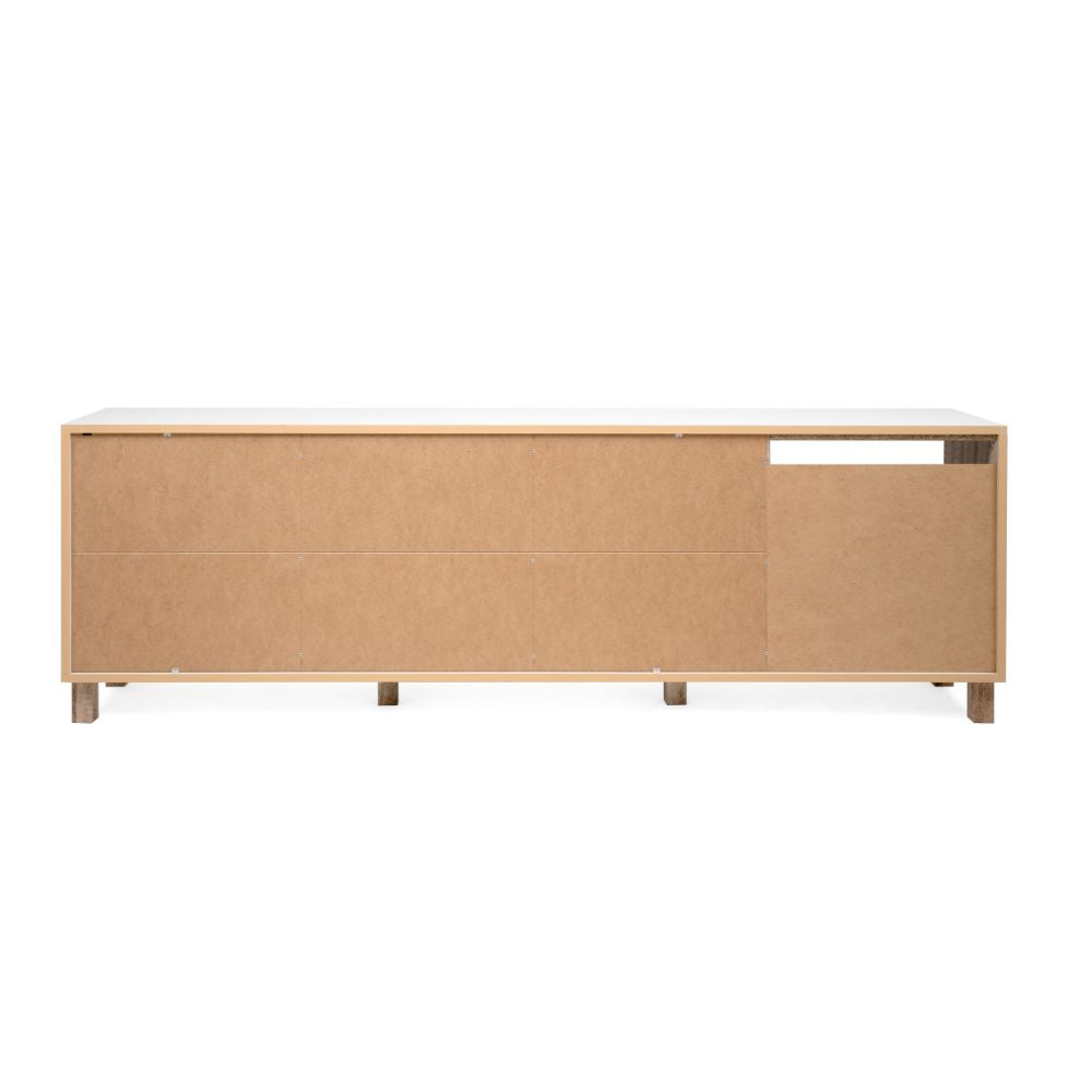 Madia 3 ante porta TV 200x35x64,5 colore bianco rovere Menorca57A