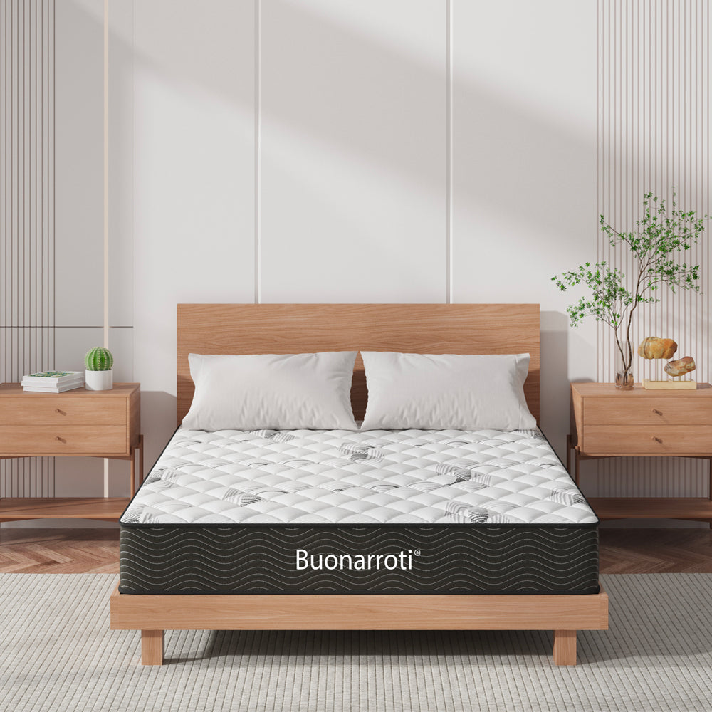 Materasso una piazza e mezza con molle insacchettate e strato in Memory Foam 120x190x22,3 cm Tarico