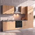 Cucina completa con elettrodomestici e piano a induzione colore rovere lis Asti255 Industrie Valentini