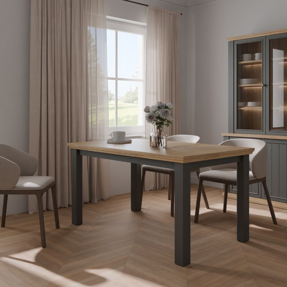Tavolo allungabile  150/200 cm colore grigio scuro e rovere Essenza