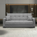 Canapé convertible 3 places coffre tissu gris 225 cm - Malpensa