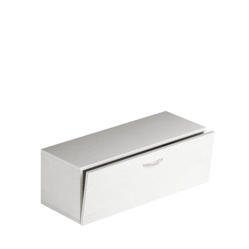 Meuble bas polyvalent blanc frêne 120x45x39H cm
