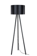 Lampada da terra treppiede con paralume tessuto nero - Piko