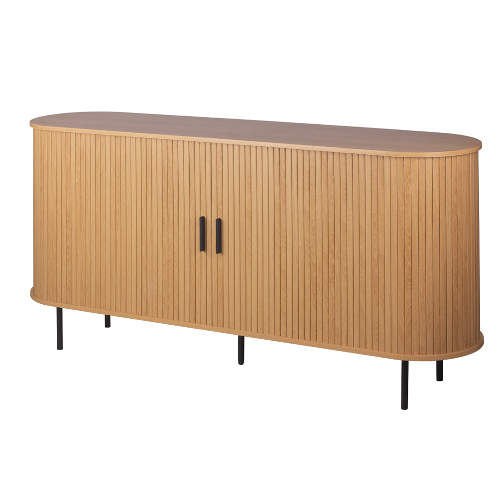 Madia con ante scorrevoli listellate colore rovere oak 160x40x80H Kajsa51B