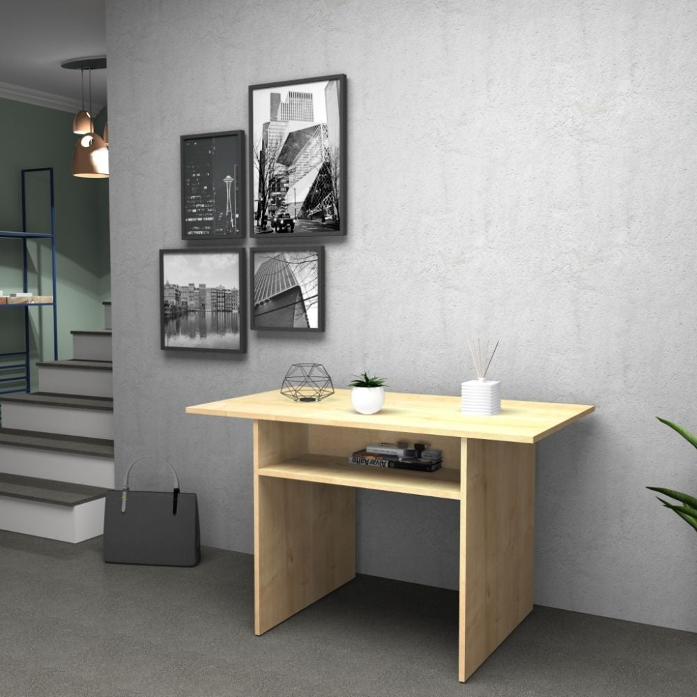Console extensible couleur chêne 120x35 cm Ikebana