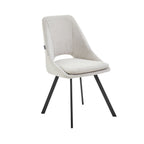 Lot de 2 chaises Blauss en tissu écru avec coussin rembourré