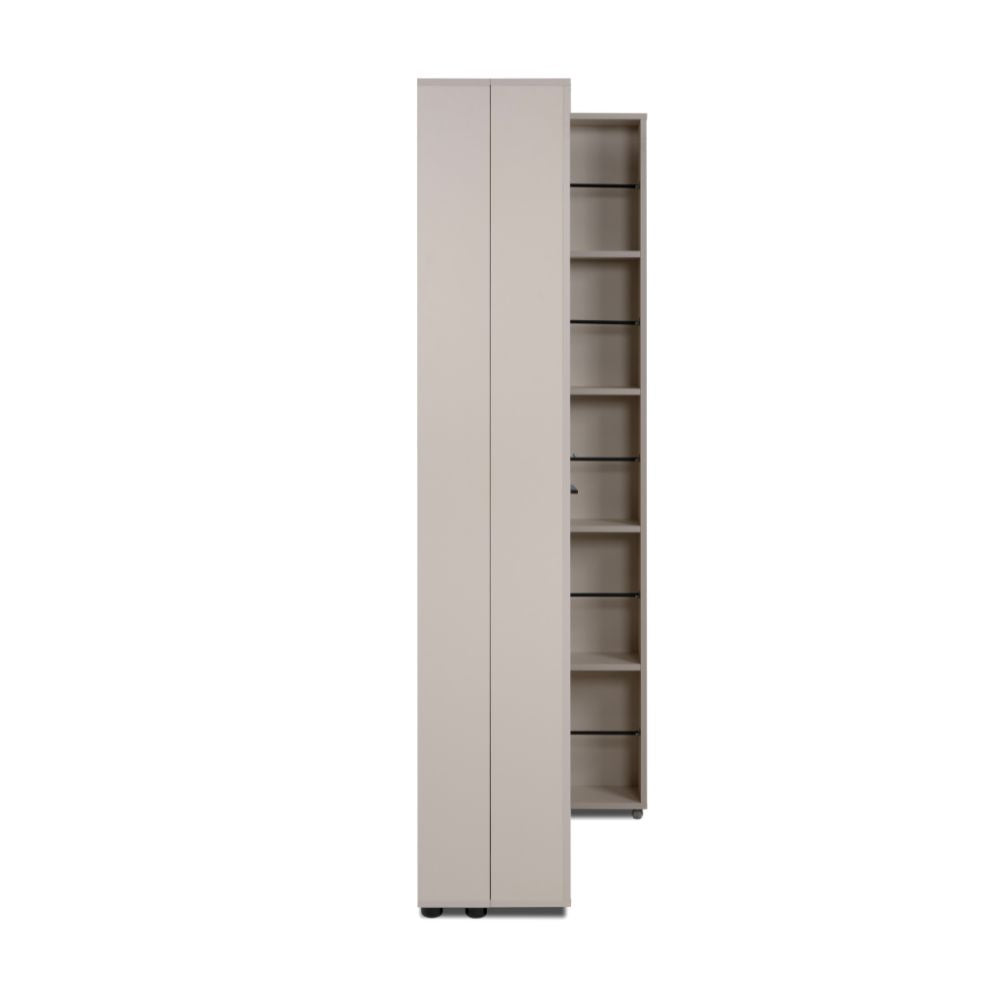 Meuble à chaussures 2 portes avec compartiments coloris cachemire 74x181H cm - Magika