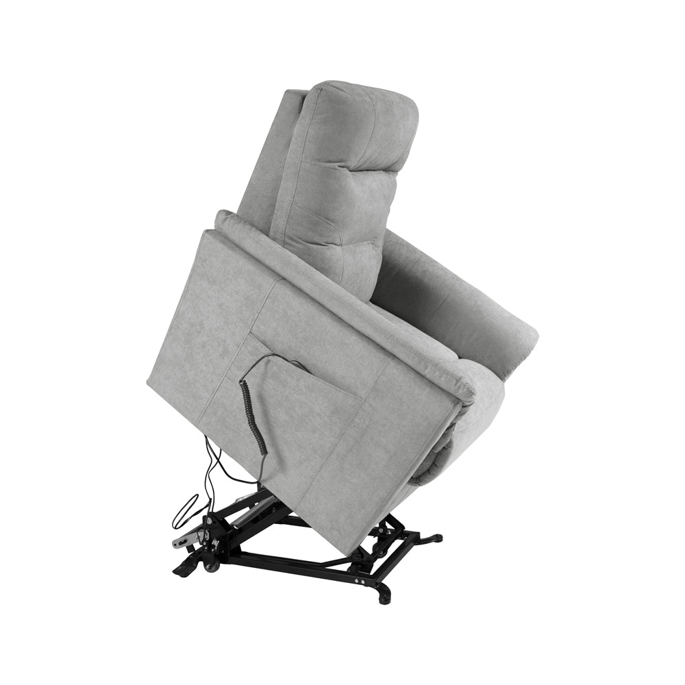 Poltrona alzapersona 2 motori con roller bar e tessuto idrorepellente grigio AlessiaLux
