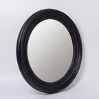 Specchio decorativo rotondo da parete 45x45 cm nero con bordo interno perlinato MR512