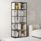 Libreria struttura in metallo nero e cubotti colore cashmere 70.7x39x179H Vale Midi