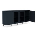 Moderne Anrichte 180cm mit Glastüren und Böden in Marineblau – Caracas