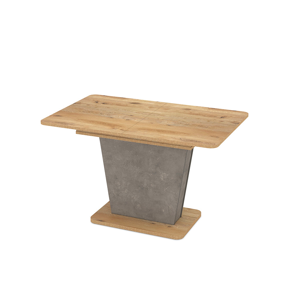 Tavolo allungabile con piano e base rovere e struttura portante finitura cemento 120x75x76H Lali