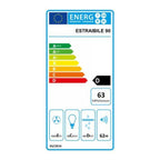 Cappa da incasso estraibile colore alluminio 90 cm