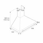DUNSTABZUGSHAUBE 100 CM EDELSTAHL/ROT BERTAZZONI