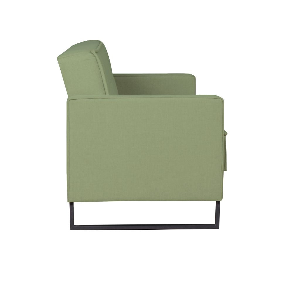 Divano letto con contenitore 3 posti in vellutino colore verde oliva - Legen