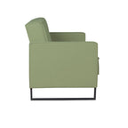 Divano letto con contenitore 3 posti in vellutino colore verde oliva - Legen