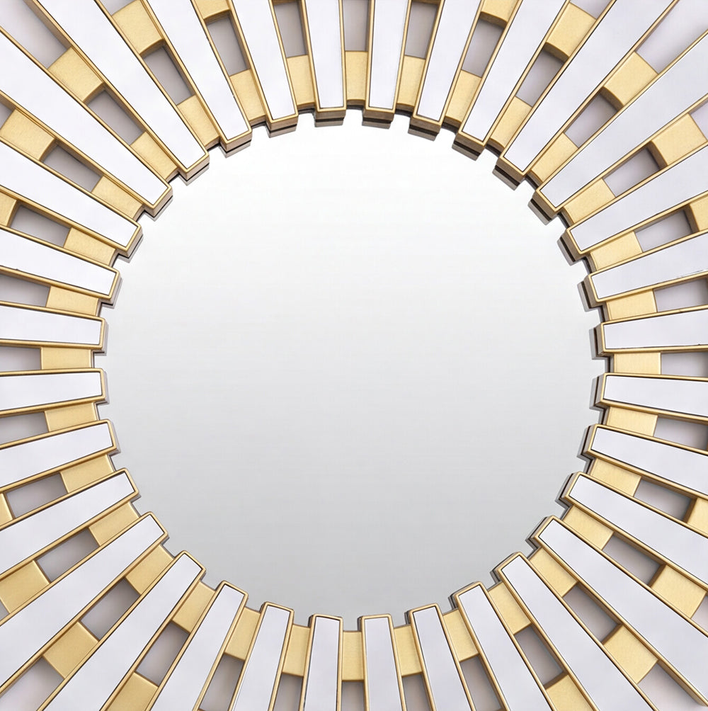 Specchio decorativo rotondo da parete 55x55 cm oro a raggiera MRTDYY20217GOLD