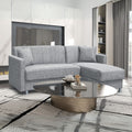 Divano letto con penisola contenitore reversibile tessuto grigio 200x134x80H Oasis