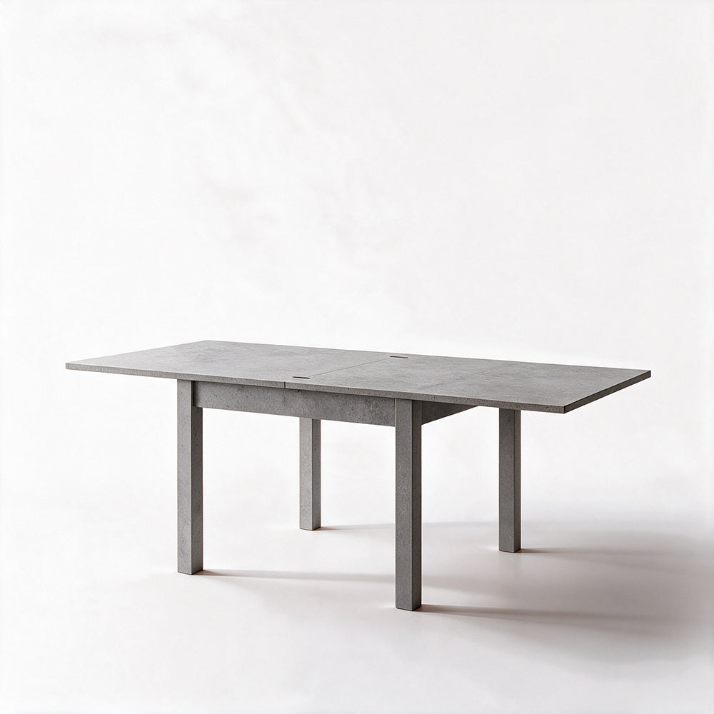 Tavolo quadrato raddoppiabile colore cemento 90x90 cm - Firenze