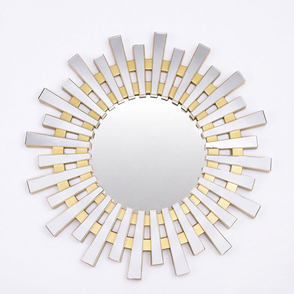 Specchio decorativo rotondo da parete 55x55 cm oro a raggiera MRTDYY20217GOLD