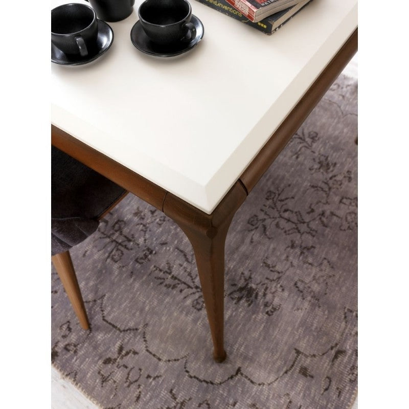 Moderner Tisch in Weiß und Nussbaum 190x105 cm - Diana