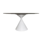 Tavolo rotondo con piano effetto marmo bianco 150x150x76H Punto