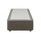 Letto singolo con contenitore in tessuto taupe 82x192x39H Sommier