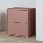 Comodino 2 cassetti colore terracotta 50x41.5x57.5H Medea