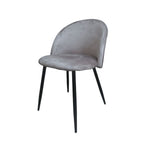 Set 4 Sedia in tessuto colore grigio e gambe in metallo nero - Despina