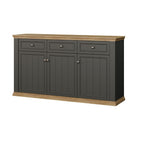 PNTK232-Q243 SIDEBOARD ESSENZA MIT 3 SCHUBLADEN UND 3 TÜREN FARBE DUNKELGRAU UND EICHE