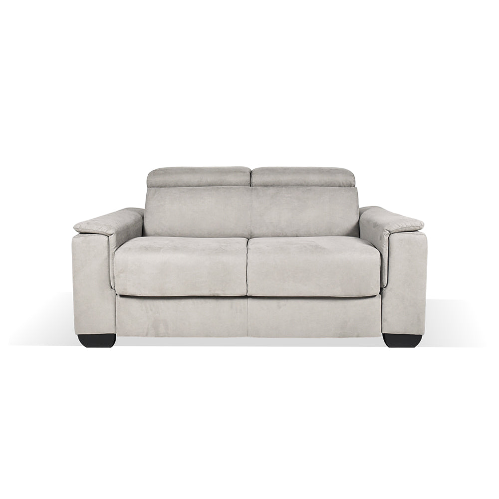 Divano letto 2 posti in tessuto grigio chiaro Mercurio 194x83x97H