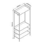 Mobile ingresso con appendiabiti e 4 ripiani colore beige Dhaka41B