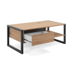Tavolino da salotto 100x40h cm con cassetto e vano colore quercia e antracite - Denver