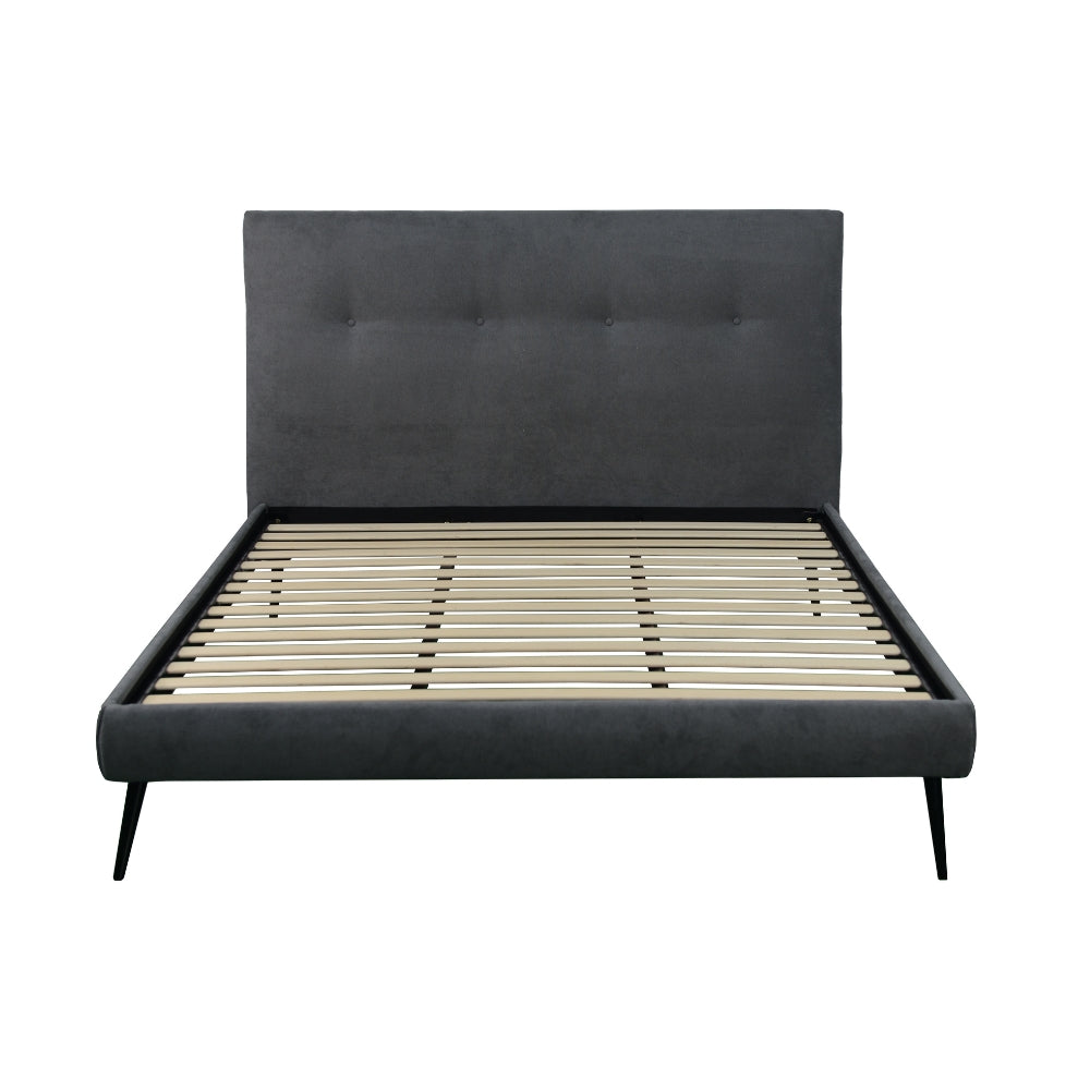 Lit simple avec sommier inclus tissu ash couleur gris - Stiletto