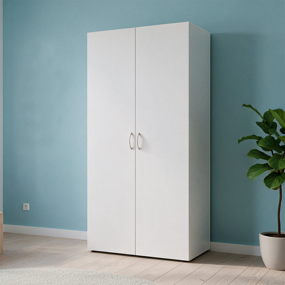 Armadio con 2 ante e appendiabiti colore bianco 80x177H cm - Seba2